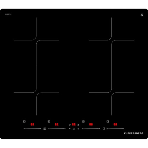 Варочная поверхность Kuppersberg/ Варочная поверхность Kuppersberg, индукция, High-Tech, 60 см, 9 уровней мощности, inverter, таймер, пауза, Booster, автоматическое отключение, Flexi-zone, поддержание тепла, слайдерное управление, цвет черный