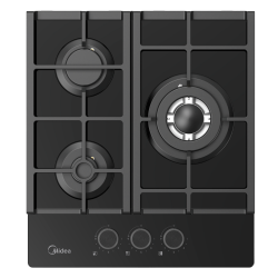 Газовая варочная панель MIDEA/ MDK/Газовая варочная панель MIDEA, 45 см, WOK-конфорка, чугунные решетки, автоподжиг, газконтроль, адаптер для кофе, цвет черный