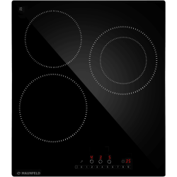 Электрическая варочная панель, 45 см, сенсорное управление, таймер, бустер, черный