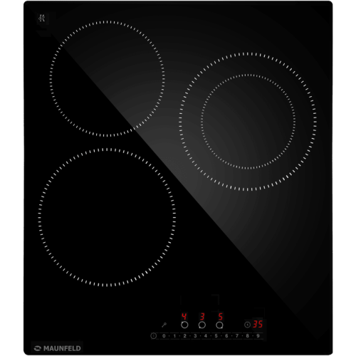 Электрическая варочная панель, 45 см, сенсорное управление, таймер, бустер, черный