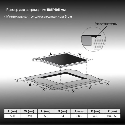 Индукционная варочная поверхность/ Индукционная варочная поверхность Hyundai HHI 6772 GR серебристый
