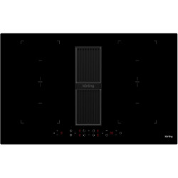 Встраиваемая варочная панель KORTING/ Встраиваемая варочная панель KORTING, индукционная с интегрированной вытяжкой, 83 см, 4 конфорки, Bridge, слайдерное управление, блокировка управления, дисплей для каждой зоны нагрева, таймер, автоматическое выключени