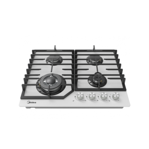 Газовая варочная поверхность Midea/ MDK/Газовая варочная поверхность,закаленное стекло, ширина 60 см, 4 газовые конфорки, 1 конфорка повышенной мощности WOK (4 кВт), фронтальные поворотные регуляторы, электроподжиг, газ-контроль каждой конфорки, чугунные 