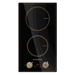 Встраиваемые индукционные панели MAUNFELD/ Встраиваемые индукционные панели MAUNFELD CVI292MBKBR  30 см, Домино, Управление: механическое, стеклокерамика, мощность конфорок 1200, 2000 Вт, автоматическое выключение, таймер, цвет черный/бронза