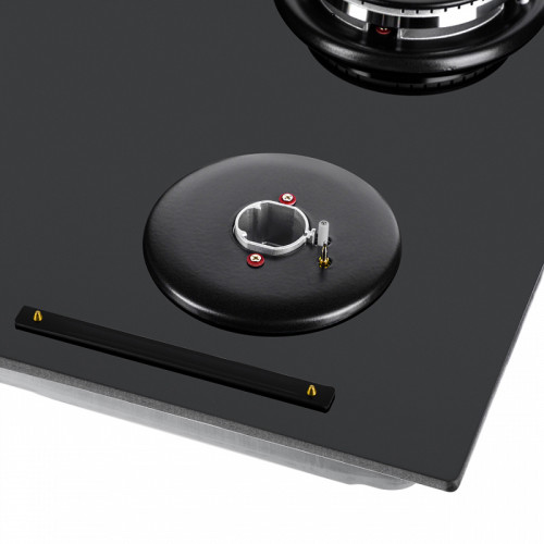 Встраиваемые газовые панели MAUNFELD/ Встраиваемые газовые панели MAUNFELD EGHG.64.63CB/G Варочная панель, Газ, Газ на стекле, Габариты (ШхГхВ)мм: 590х515х51, механическое управление, 4 конфорки, мощность конфорок 1000, 1700, 1700, 3800, электроподжиг, га