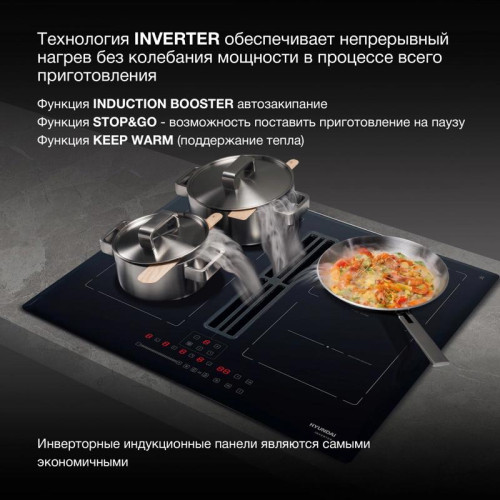 Индукционная варочная поверхность/ Индукционная варочная поверхность Hyundai HHIH 6858 BG черный