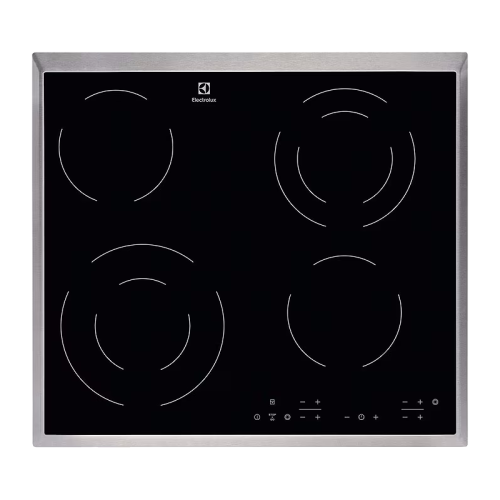 Встраиваемая варочная поверхность ELECTROLUX/ Электрическая варочная поверхность HiLight на 4 конфорки, 2 зоны с расширением, cтеклокерамика, мощность: 6300 Вт, независимая установка, размеры (ШхГ): 57.6x51.6 см,рама из нержавеющей стали