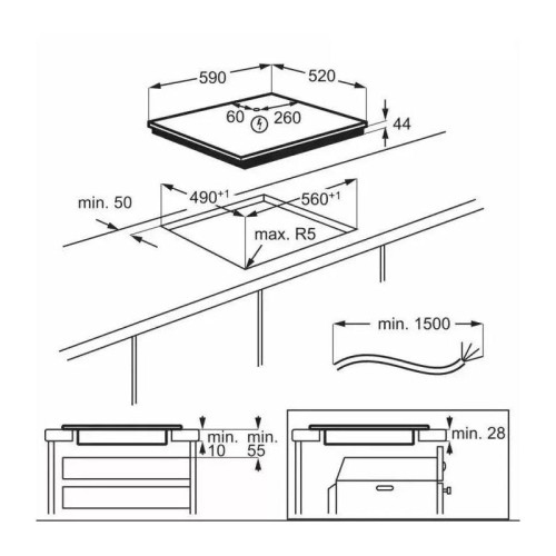 Индукционная варочная поверхность/ Индукционная варочная поверхность Electrolux EIS62453 черный