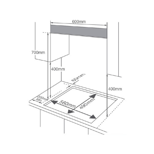 Газовая варочная панель MIDEA/ MDK/Газовая варочная поверхность,закаленное стекло, ширина 60 см, 4 газовые конфорки, 1 конфорка повышенной мощности WOK (4 кВт), фронтальные поворотные регуляторы, электроподжиг, газ-контроль каждой конфорки, новый дизайн ч