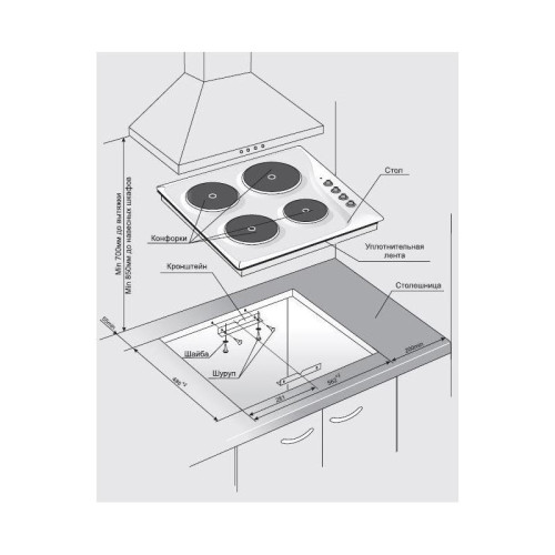Варочная поверхность/ Варочная поверхность Gefest ЭС В СВН 3210 К21 черный