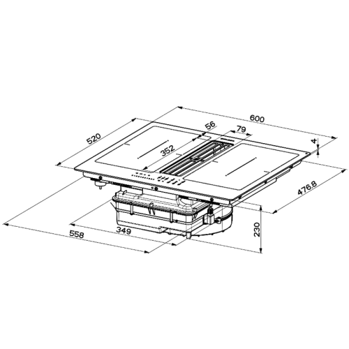 Встраиваемая варочная поверхность с интегрированной вытяжкой Faber/ BEST,  Встраиваемые в столешницу GALILEO SMART BK A600