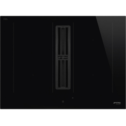 Варочная поверхность со встроенной вытяжкой Smeg/ Варочная поверхность со встроенной вытяжкой Smeg, 70 см, прямой край, 4 зоны приготовления, 2 multizone, 9 уровней мощности, пауза, акустический сигнал окончания приготовления, индикация оставшегося времен