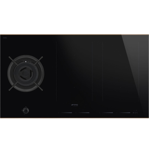 Комбинированная  варочная панель Smeg/ Комбинированная варочная поверхность, газ + индукция, Dolce Stil Novo, комбинированное управление, прямой край, 9 уровней мощности, поддержание тепла, гриль, пауза, акустический сигнал окончания приготовления, индика