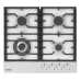 Встраиваемая варочная панель/ Варочная поверхность газовая 60 см BHGS611839, 4 конфорки (1х1 кВт; 2х1,8 кВт; WOK 1х3,5 кВт), материал поверхности эмалированная сталь, чугунные решетки, автоподжиг, газ-контроль, белый цвет