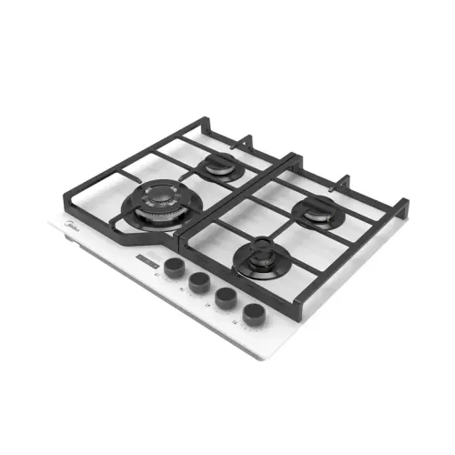 Газовая варочная панель MIDEA/ MDK/Газовая варочная панель MIDEA, 60 см, WOK-конфорка, чугунные решетки, автоподжиг, газконтроль, адаптер для кофе, цвет белый