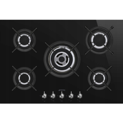 Встраиваемая газовая панель SMEG/ Газ,  Classica, газовая варочная панель, 75 см, черная стеклокерамика