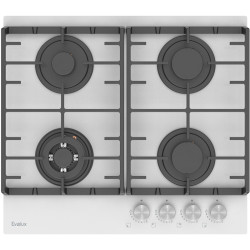 Варочная панель газовая, 60 см, 4 конфорки: экономичная конфорка (0,95 кВт), 2 стандартных конфорки (2х1,7 кВт), ВОК конфорка (2,5 кВт), газ-контроль, электроподжиг, черное высокопрочное