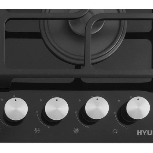 Газовая варочная поверхность/ Газовая варочная поверхность Hyundai HHG 6438 BG черный
