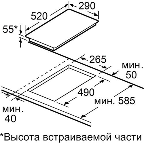 Индукционная варочная панель/ Индукция, домино, сенсорное управление, 2 конфорки, белый