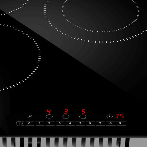 Электрическая варочная панель, 45 см, сенсорное управление, таймер, бустер, черный