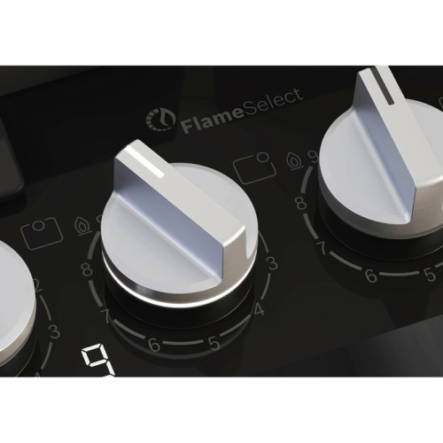 Газ,  60 см, закаленное стекло, независимая, черная