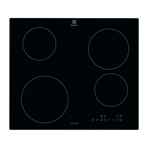 Индукционная варочная поверхность ELECTROLUX/ индукционная на 4 конфорки, cтеклокерамика, мощность: 6900 Вт, независимая установка, размеры (ШхГ): 59x52 см