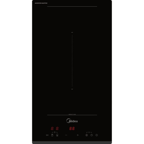 Индукционная варочная поверхность MIDEA/ Индукционная варочная поверхность MIDEA, 30 см, скошенный передний край, сенсорное управление, Inverter quattro, 1 Flex Zone, Booster, таймер, индикация остаточного тепла, защита от детей, цвет черный