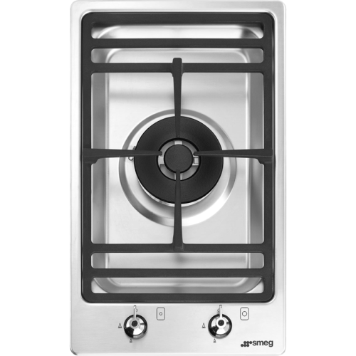 Газовая варочная панель Smeg/ Газовая варочная панель Smeg, 30 см, 1 конфорка, поворотные переключатели, автоматический электроподжиг, цвет нержавеющая сталь