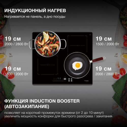 Индукционная варочная поверхность/ Индукционная варочная поверхность Hyundai HHI 6781 BG черный