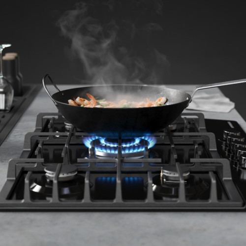 Варочная поверхность Kuppersberg/ Варочная поверхность Kuppersberg, газ, High-Tech, 74 см, 5 конфорок, автоматический электроподжиг, газ-контроль, форсунки под сжиженый газ, SABAF конфорки, WOK конфорка, чугунные решетки, цвет черный, цвет фурнитуры нержа