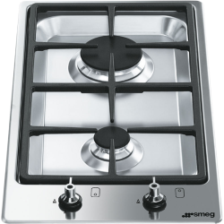 Газовая домино SMEG/ Домино,  Серия Домино - газовая варочная панель, 30 см,матовая нержавеющая сталь/ фурнитура Classica и Linea  в комплекте