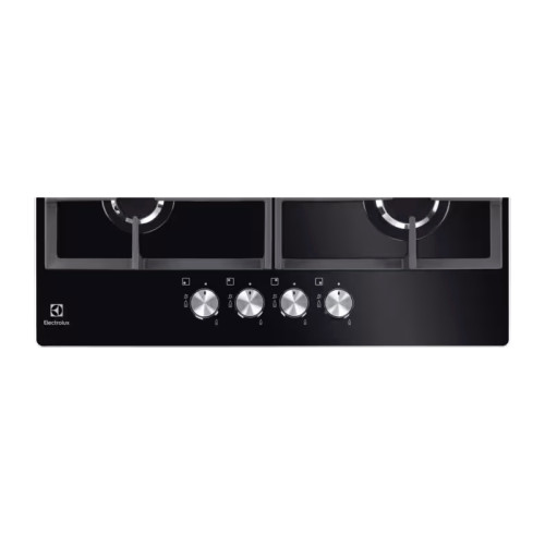 Встраиваемые газовые панели ELECTROLUX/ Газовая варочная поверхность - закаленное стекло, мощность: 8000 Вт, автоматический электроподжиг, газ-контроль, решетки: чугун, независимая установка, размеры (ШхГ): 59x52 см