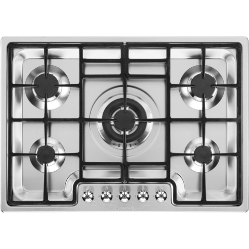 Встраиваемые газовые панели SMEG/ Газ,  Газовая варочная панель, 72 см,нержавеющая сталь/ фурнитура Linea и Classica в комплекте