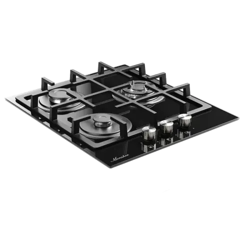 Варочная поверхность Monsher/ Варочная поверхность Monsher , газ, High-Tech, поворотные переключатели, автоматический электроподжиг, газ-контроль, материал решеток чугун, мощность конфорок 1, 1.75, 2.5 кВт, цвет черный