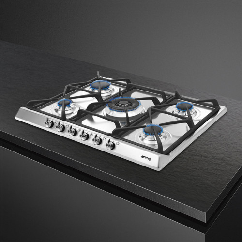 Встраиваемые газовые панели SMEG/ Газ,  Classica,газовая варочная панель, 70 см,нержавеющая сталь/ фурнитура серебро