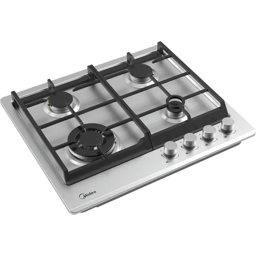 Газовая варочная панель MIDEA/ Газовая варочная панель MIDEA, 60 см, 4 конфорки, WOK-конфорка, чугунные решетки, автоподжиг, газконтроль, адаптер для кофе, цвет нержавеющая сталь