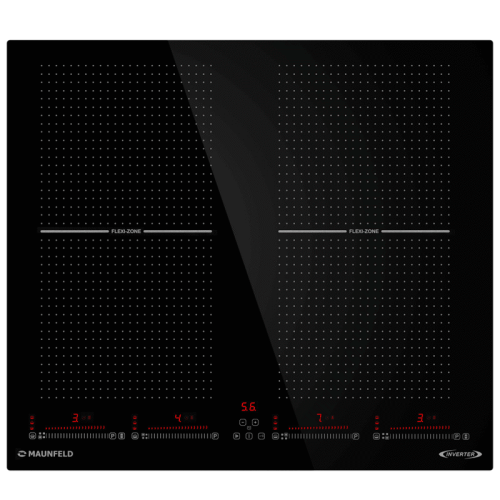 Встраиваемые индукционные панели MAUNFELD/ Индукционная варочная панель, 60 см, 4 конфорки, Flex Zone, слайдерное управление, мощность конфорок 2000, 2000, 1500, 1500 Вт, технология непрерывного нагрева, таймер, быстрый нагрев, автоматическое выключение, 