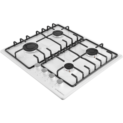 Газовая варочная панель MAUNFELD/ Газовая варочная панель MAUNFELD EGHE.64.3STS-EW/G, механическое управление, 4 конфорки, мощность конфорок 2600, 1700, 1700, 1000, электроподжиг, газ-контроль, цвет белый