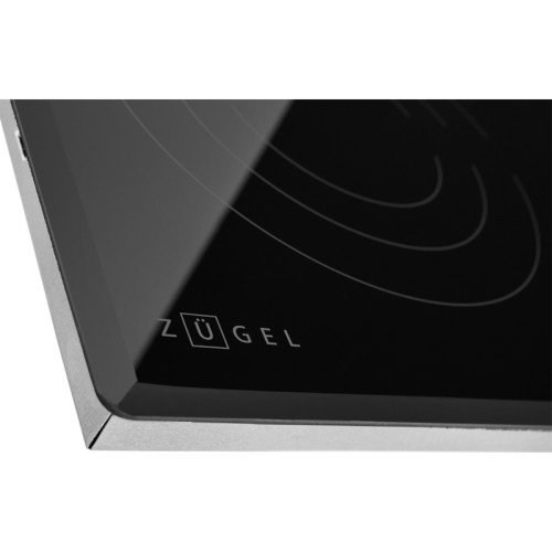 Встраиваемая варочная панель ZUGEL/ Встраиваемая варочная панель ZUGEL, Hi-Light, 60 см, 4 зоны нагрева, слайдерное управление, 9 уровней мощности, индикация мощности, индикация остаточного тепла, таймер, автоотключение, пауза, зона расширения, цвет черны