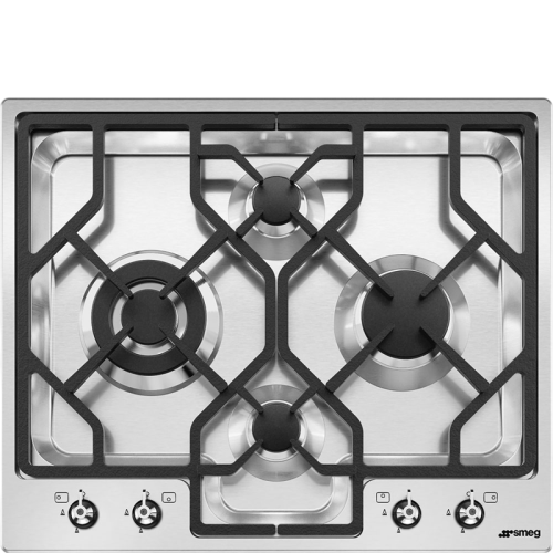 Встраиваемые газовые панели SMEG/ Газ,  Газовая варочная панель, 62 см,нержавеющая сталь/ фурнитура Linea и Classica в комплекте
