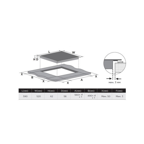 Индукционная варочная поверхность MIDEA/ MDK/Индукционная варочная поверхность MIDEA, 60 см, скошенный передний край, слайдерное управление, Inverter quattro, 2 Flex Zone, Booster, таймер, индикация остаточного тепла, защита от детей, цвет черный