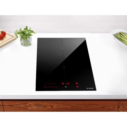 Индукционная варочная панель ELICA, 30 см, 2 зоны нагрева, таймер, пауза, подогрев, слайдерное управление, 9 уровней мощности, Booster, функция Bridge, Multi Connection, цвет черный