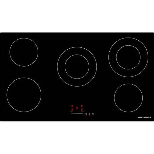 Варочная поверхность Kuppersberg/ Варочная поверхность Kuppersberg, Hi-Light, High-Tech, 90 см, 9 уровней мощности, таймер, автоматическое отключение, слайдерное управление, индикация остаточного тепла, цвет черный