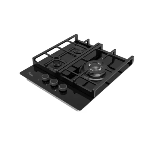 Газовая варочная панель MIDEA/ MDK/Газовая варочная панель MIDEA, 45 см, WOK-конфорка, чугунные решетки, автоподжиг, газконтроль, адаптер для кофе, цвет черный
