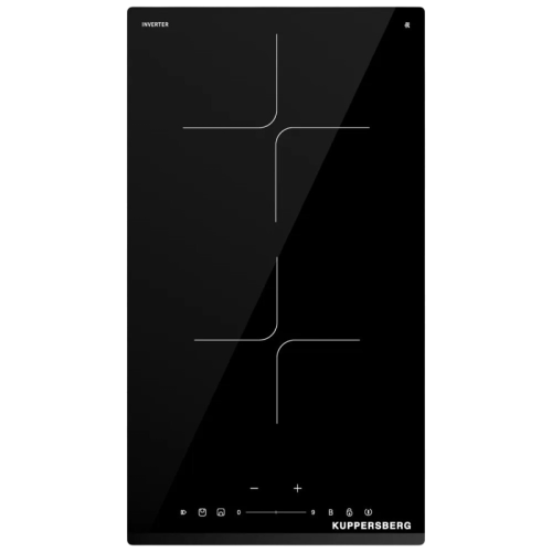 Варочная поверхность Kuppersberg/ Варочная поверхность Kuppersberg, High-Tech, индукция, 30 см, 2 зоны нагрева, 9 уровней мощности, inverter, таймер, пауза, Booster, слайдерное управление, цвет черный