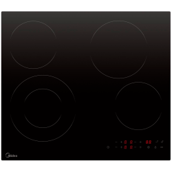 Электрическая варочная поверхность HiLight Midea/ MDK/Электрическая варочная поверхность Hi-Light, ширина 60 см, 4 зоны нагрева HILIGHT, зона расширения: круглая двойная, сенсорное управление, 9 уровней мощности, таймер, индикаторы остаточного тепла, функ