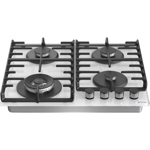 Встраиваемые газовая панели GORENJE/ Газ, 60 × 13 × 52 см, Газ-контроль, чугунные решетки, вок, белый