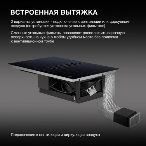 Индукционная варочная поверхность/ Индукционная варочная поверхность Hyundai HHIH 6858 BG черный