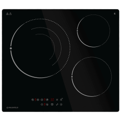 Электрическая варочная панель MAUNFELD/ 60см, стеклокерамика, сенсорное управление, 3 конфорки, тройная зона расширения, таймер, черная