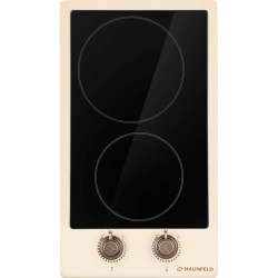 Электрическая варочная панель MAUNFELD/ Электрическая варочная панель EEHE.32VCBGB.R Hi-Light, механическое управление, 2 конфорки, мощность конфорок 1200, 1700 Вт, автоматическое выключение, цвет бежевый/бронзовый